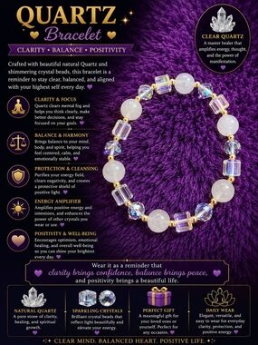 Quartz Crystal Bracelet - Clear Quartz Sparkle Beaded Bracelet